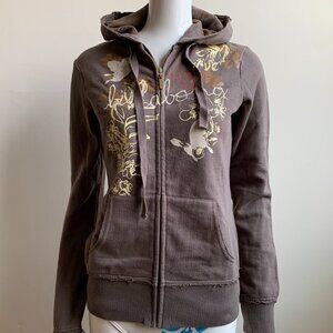 Billabong ladies brown graphic print hoodie